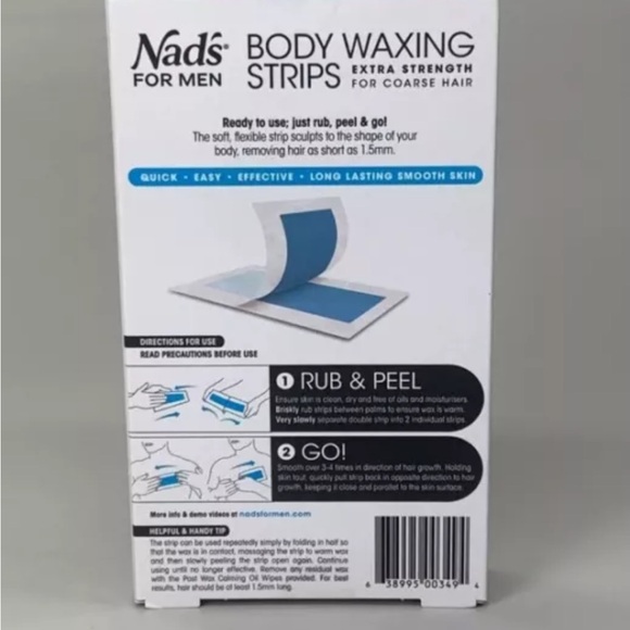 NADS  Mens Body Wax Strips for Course Male Hair - Picture 3 of 5